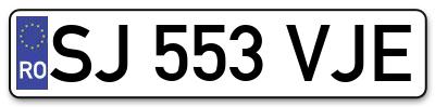 Placuta inmatriculare numar auto  SJ-553-VJE, SJ 553 VJE, SJ553VJE