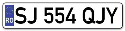 Placuta inmatriculare numar auto  SJ-554-QJY, SJ 554 QJY, SJ554QJY