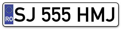 Placuta inmatriculare numar auto  SJ-555-HMJ, SJ 555 HMJ, SJ555HMJ