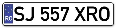 Placuta inmatriculare numar auto  SJ-557-XRO, SJ 557 XRO, SJ557XRO