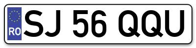 Placuta inmatriculare numar auto  SJ-56-QQU, SJ 56 QQU, SJ56QQU