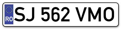 Placuta inmatriculare numar auto  SJ-562-VMO, SJ 562 VMO, SJ562VMO