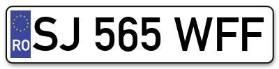 Placuta inmatriculare numar auto  SJ-565-WFF, SJ 565 WFF, SJ565WFF