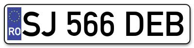 Placuta inmatriculare numar auto  SJ-566-DEB, SJ 566 DEB, SJ566DEB