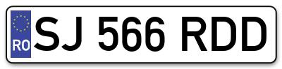Placuta inmatriculare numar auto  SJ-566-RDD, SJ 566 RDD, SJ566RDD