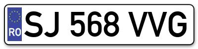 Placuta inmatriculare numar auto  SJ-568-VVG, SJ 568 VVG, SJ568VVG