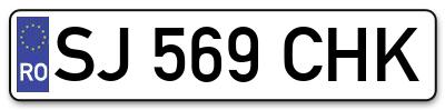 Placuta inmatriculare numar auto  SJ-569-CHK, SJ 569 CHK, SJ569CHK