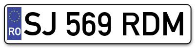 Placuta inmatriculare numar auto  SJ-569-RDM, SJ 569 RDM, SJ569RDM