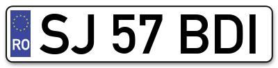 Placuta inmatriculare numar auto  SJ-57-BDI, SJ 57 BDI, SJ57BDI