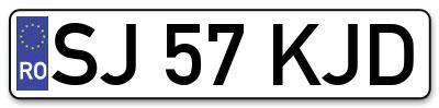 Placuta inmatriculare numar auto  SJ-57-KJD, SJ 57 KJD, SJ57KJD