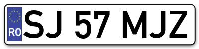Placuta inmatriculare numar auto  SJ-57-MJZ, SJ 57 MJZ, SJ57MJZ