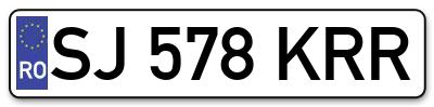 Placuta inmatriculare numar auto  SJ-578-KRR, SJ 578 KRR, SJ578KRR