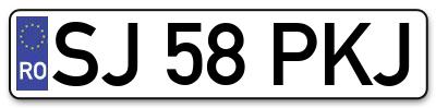 Placuta inmatriculare numar auto  SJ-58-PKJ, SJ 58 PKJ, SJ58PKJ