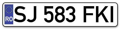 Placuta inmatriculare numar auto  SJ-583-FKI, SJ 583 FKI, SJ583FKI