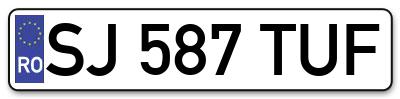 Placuta inmatriculare numar auto  SJ-587-TUF, SJ 587 TUF, SJ587TUF