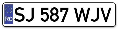 Placuta inmatriculare numar auto  SJ-587-WJV, SJ 587 WJV, SJ587WJV