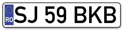 Placuta inmatriculare numar auto  SJ-59-BKB, SJ 59 BKB, SJ59BKB