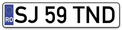Placuta inmatriculare numar auto  SJ-59-TND, SJ 59 TND, SJ59TND