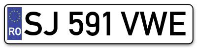 Placuta inmatriculare numar auto  SJ-591-VWE, SJ 591 VWE, SJ591VWE