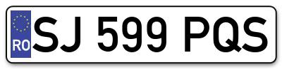 Placuta inmatriculare numar auto  SJ-599-PQS, SJ 599 PQS, SJ599PQS