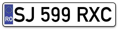 Placuta inmatriculare numar auto  SJ-599-RXC, SJ 599 RXC, SJ599RXC