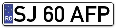 Placuta inmatriculare numar auto  SJ-60-AFP, SJ 60 AFP, SJ60AFP