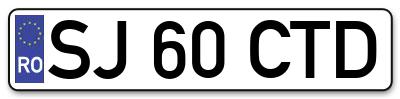 Placuta inmatriculare numar auto  SJ-60-CTD, SJ 60 CTD, SJ60CTD