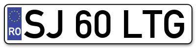 Placuta inmatriculare numar auto  SJ-60-LTG, SJ 60 LTG, SJ60LTG