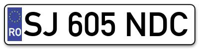Placuta inmatriculare numar auto  SJ-605-NDC, SJ 605 NDC, SJ605NDC