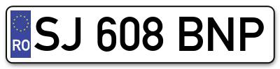 Placuta inmatriculare numar auto  SJ-608-BNP, SJ 608 BNP, SJ608BNP