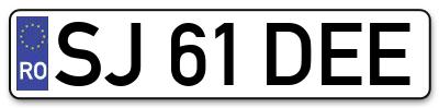 Placuta inmatriculare numar auto  SJ-61-DEE, SJ 61 DEE, SJ61DEE