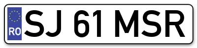 Placuta inmatriculare numar auto  SJ-61-MSR, SJ 61 MSR, SJ61MSR
