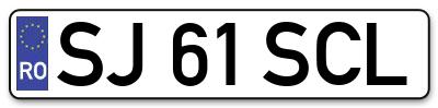 Placuta inmatriculare numar auto  SJ-61-SCL, SJ 61 SCL, SJ61SCL