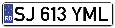 Placuta inmatriculare numar auto  SJ-613-YML, SJ 613 YML, SJ613YML