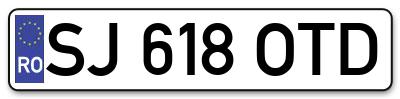 Placuta inmatriculare numar auto  SJ-618-OTD, SJ 618 OTD, SJ618OTD