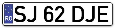 Placuta inmatriculare numar auto  SJ-62-DJE, SJ 62 DJE, SJ62DJE