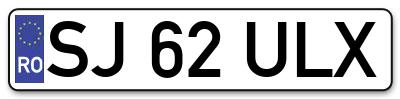 Placuta inmatriculare numar auto  SJ-62-ULX, SJ 62 ULX, SJ62ULX