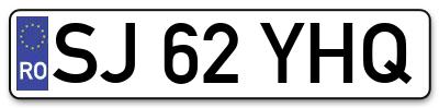Placuta inmatriculare numar auto  SJ-62-YHQ, SJ 62 YHQ, SJ62YHQ