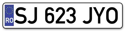 Placuta inmatriculare numar auto  SJ-623-JYO, SJ 623 JYO, SJ623JYO
