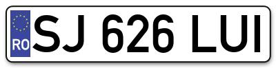 Placuta inmatriculare numar auto  SJ-626-LUI, SJ 626 LUI, SJ626LUI
