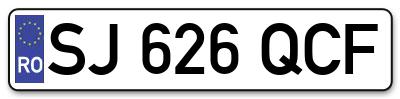 Placuta inmatriculare numar auto  SJ-626-QCF, SJ 626 QCF, SJ626QCF