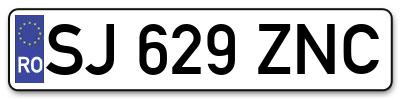 Placuta inmatriculare numar auto  SJ-629-ZNC, SJ 629 ZNC, SJ629ZNC