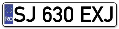 Placuta inmatriculare numar auto  SJ-630-EXJ, SJ 630 EXJ, SJ630EXJ