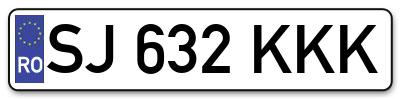Placuta inmatriculare numar auto  SJ-632-KKK, SJ 632 KKK, SJ632KKK