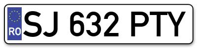 Placuta inmatriculare numar auto  SJ-632-PTY, SJ 632 PTY, SJ632PTY