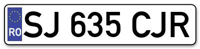 Placuta inmatriculare numar auto  SJ-635-CJR, SJ 635 CJR, SJ635CJR