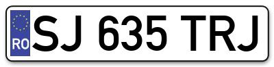Placuta inmatriculare numar auto  SJ-635-TRJ, SJ 635 TRJ, SJ635TRJ