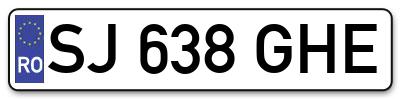 Placuta inmatriculare numar auto  SJ-638-GHE, SJ 638 GHE, SJ638GHE