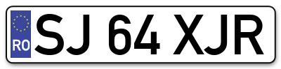 Placuta inmatriculare numar auto  SJ-64-XJR, SJ 64 XJR, SJ64XJR