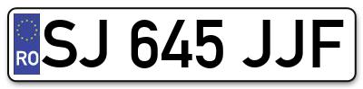 Placuta inmatriculare numar auto  SJ-645-JJF, SJ 645 JJF, SJ645JJF